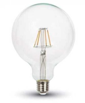 Bec LED filament 4W E27 G125 Alb cald  dimabil