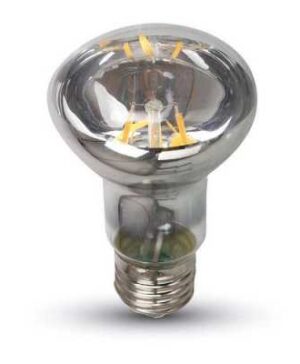 Bec LED filament 6W E27  R63 Alb cald