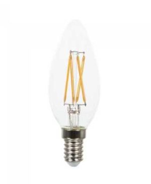 Bec LED filament incrucisat 4W E14 tip lumanare Alb cald dimabil