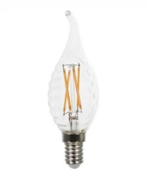 Bec LED filament incrucisat 4W E14 tip lumanare flacara twist Alb cald dimabil