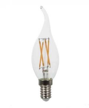 Bec LED filament incrucisat 4W E14 tip lumanare flacara Alb rece