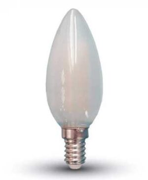 Bec LED filament 4W E14 tip lumanare mat