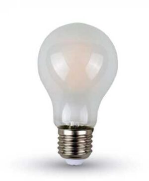 Bec LED filament 6W E27 A60 mat Alb rece