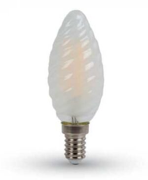Bec LED filament 4W E14 tip lumanare twist mat