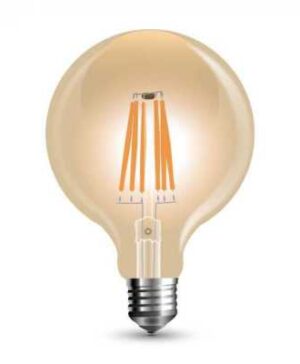 Bec LED filament 6W E27 G95 Amber 2200K dimabil