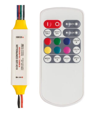 Controller Profesional Rf Pentru Benzi Led Rgbw 6-24V Dc 3X2,5+4A Ip63