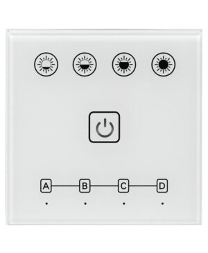 Intrerupator De Perete Tactil Smart 2,4G Rf Pentru Iluminat Led 4 Zone